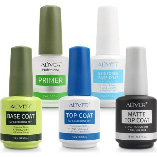 Nail Art UV Gel Matte Top Coat Base Coat 15ml For Nail Gel Polish Base Transparent Clear Manicure Nail Primer Nail Gel Varnish