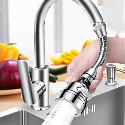 360°Rotatable Bent Water Saving Kitchen Fauce 3 ModesAerator Extended Hose Faucet Nozzle Bubbler Kitchen Aerator Diffuser Fauce