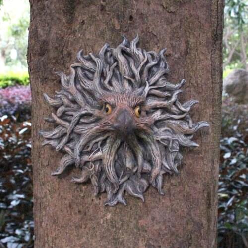 Funny Eagle Tree Hanging Statue Decoration Ornaments Outdoor Fairy Garden Lawn Animal Figurines Home Decor Fantasy Movies Props