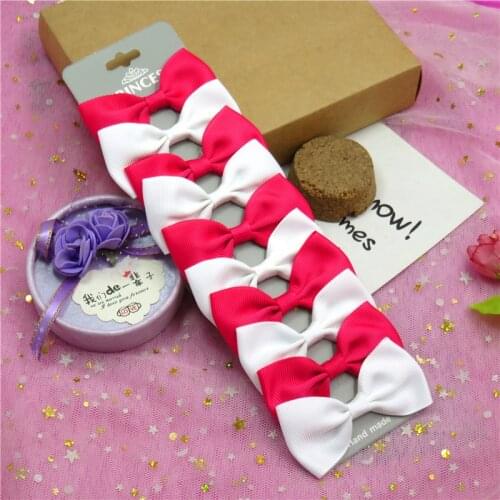 10PCS/Lot Cute Rose White With Clip Grosgrain Ribbon Bow Hairpins 2020 Scrunchie Korean CLIP Hair Accessories For Baby Girl