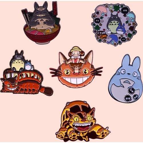 ZF1478 Cartoon Icons Style Metal Enamel Badge Buttons Brooch Anime Lovers Denim Shirt Lapel Pins