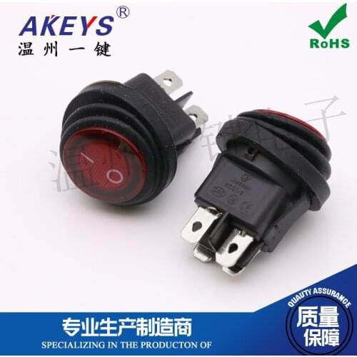 KCD1-204FS-N 4 feet 2 gears Waterproof with light Round rocker switch