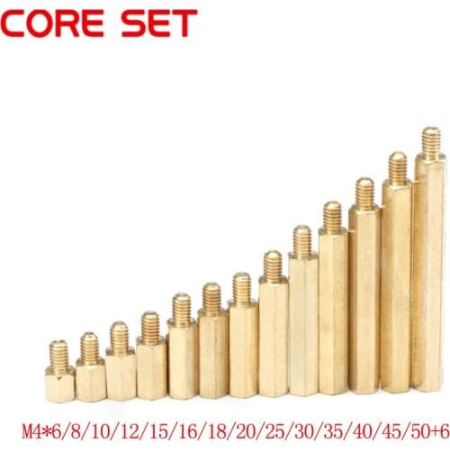 10Pcs M4 Male x M4 Female 6mm Long Hexagonal Brass PCB Standoffs Spacers M4*(6-50MM)+6MM