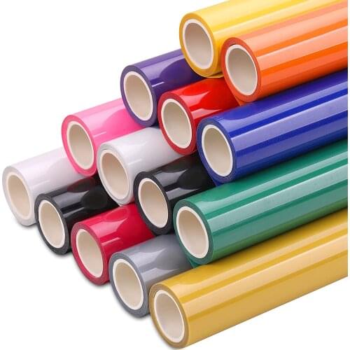 2 Rolls PU Heat Transfer Vinyl 12"x20"/30.5cmx50cm for T-Shirts Iron on HTV Compatible with Cricut, Cameo, Heat Press Machines