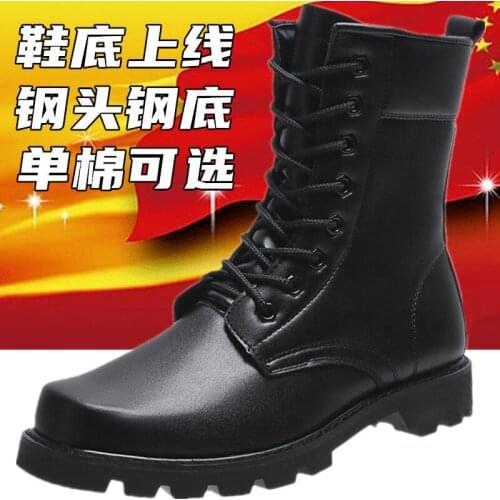 2020 Single cotton optional all-cow leather army boots mens steel-soled Martin leather snow cotton cowboy boots mens