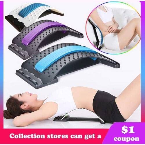 2021 New Back Stretch Equipment Massager Magic Stretcher Fitness Lumbar Support Relaxation Spine Pain Relief Massageador