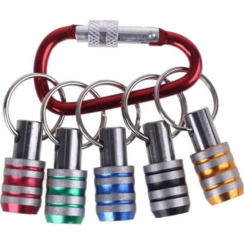 5pcs 1/4 Inch Hex Shank Keychain Extension Bar Screwdriver Bits Holder Socket