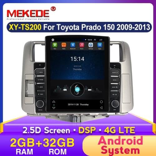 MEKEDE Tesla 2din Car Radio Multimedia Video Player For Toyota Land Cruiser Prado 150 2009-2013 Navigation GPS Android No dvd FM