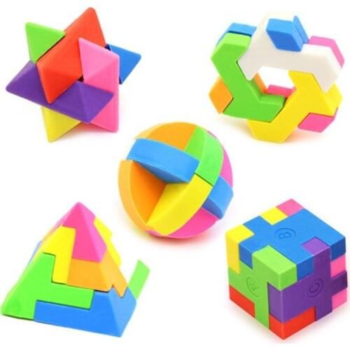 Free ship NEW 2 4 6 12 24 Puzzle Cube rubber Eraser Kids Party Bag pinata Filler Reward Prize Toy party toys favors gift mind
