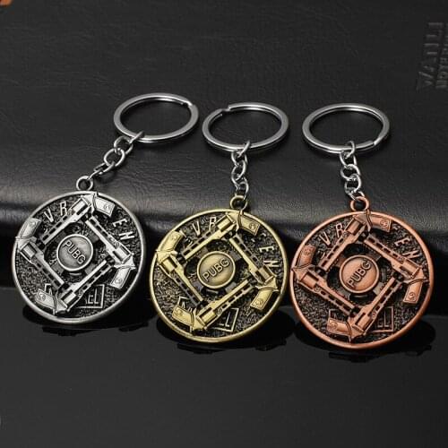 Game Player Unknown-Battle-Grounds 3D Rotatable Key chains Weapon-Guns Car Revolver Men Women car keychain