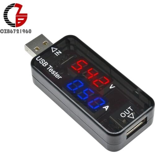 DC 3.3V-30V 5A Dual Display Digital Voltmeter Ammeter LED USB Tester Charger Doctor Car Mobile Power Bank Voltage Current Meter