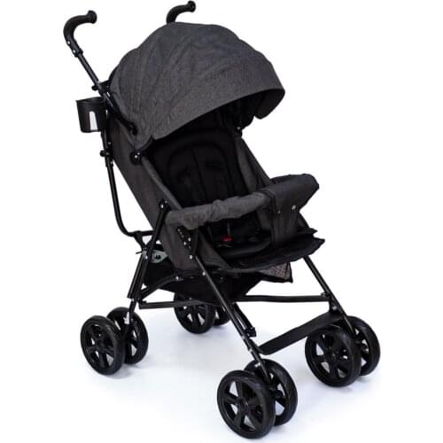 Baston Baby Stroller Black Delivery from using 3-Position Full Yatabilen Backrest Adjustment Extra Padded seat Unit