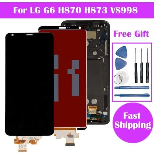 For LG G6 LCD Display Touch Screen Digitizer Assembly Replacement For LG H870 H873 VS998 Pantalla with Frame Free Shipping