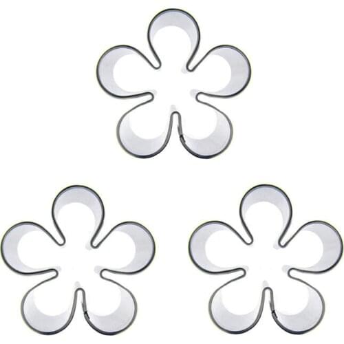 Plum Blossom shape 3 pieces biscuits cutting molds, baking tools, cake decorating soft candy tools