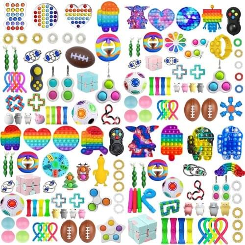 Push Bubble Fidget Toys Anti Stress Set Strings Relief Adults Children Sensory Squishy Antistress Relief Anti Stress Figet