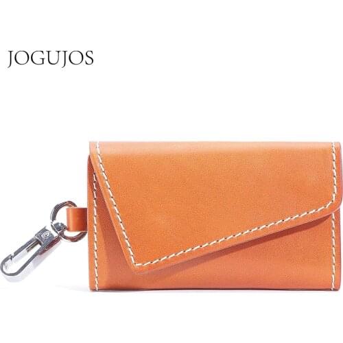 JOGUJOS Housekeeper Key Holder Wallet Women Man Keychain Organizer Bag Genuine Leather Coin Pouch Purse Small Car Keys Case New