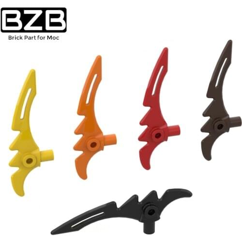 BZB MOC 98141 Crescent Blade With Serration Creative High-tech Building Block Model Kids Toys Boys DIY Brick Parts Best Gifts