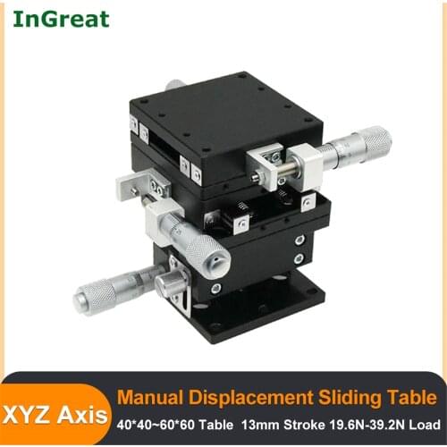 XYZ Axis Micrometer Manual Displacement Platform Optical Linear Stage LGD40 LGD60 Horizontal Lifting Fine-tuning Sliding Table