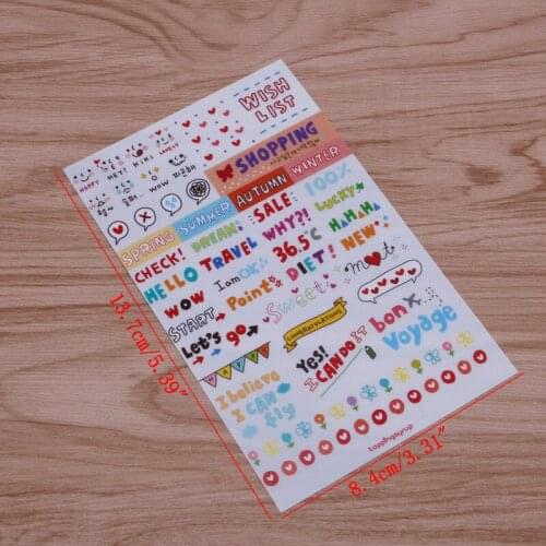 6 Sheet Fashion Calendar Paper Sticker Scrapbook Calendar Diary Planner Decor