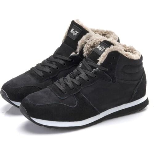 Men Boots Winter Shoes For Men Lace-Up Style Winter Fashion Sneakers Casual Plush Keep Warm Youth Cotton Shoes Snow boots