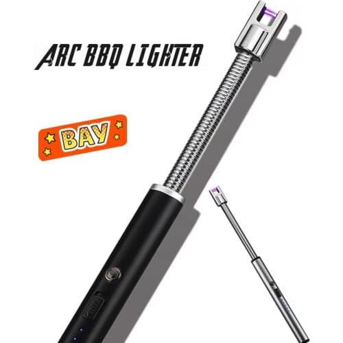 New Electric Arc Lighter USB Windproof Flameless Plasma Ignition Long Kitchen Igniter Lighter For Candle Gas Stove Outdoor BBQ