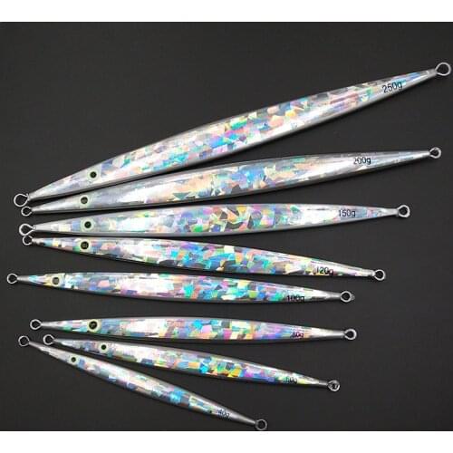 Lunker metal jig 40g 80g 120g 150g 200g 250g fast jigging shining silver glow saltwater fishing lure