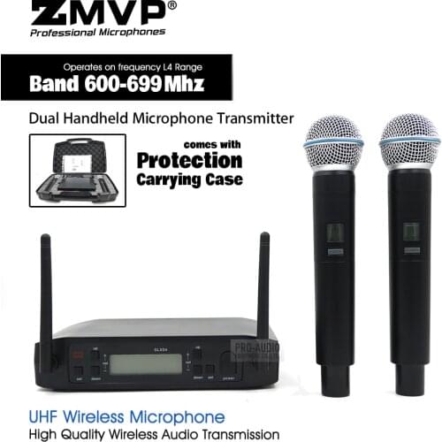 Grade A Professional UHF Wireless Microphone GLXD4/BETA58 Live Vocals Karaoke System With BETA58A Dual Handheld Transmitter Mic