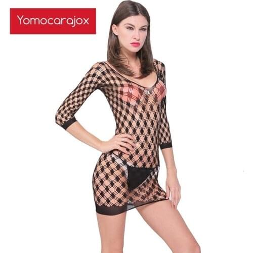 Yomocarajox Sexy Underwear Fishnet Costumes Lingerie Babydoll Porno Erotic Lace Dress Long Ropa Sexi Erotica Mujer Bdsm Toys