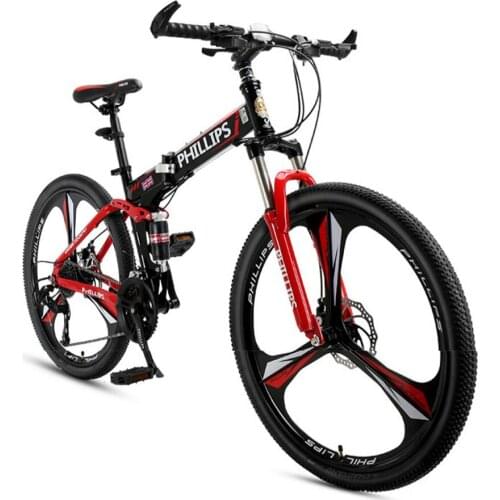 Folding Bicycle Mens And Womens Variable Speed Lightweight Off Road Double Shock Absorber Adult Student Racing Mountain Bike