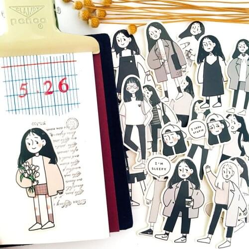Stickers 17pcs cute girls hand account intern hand account photo album sticker DIY material package after work