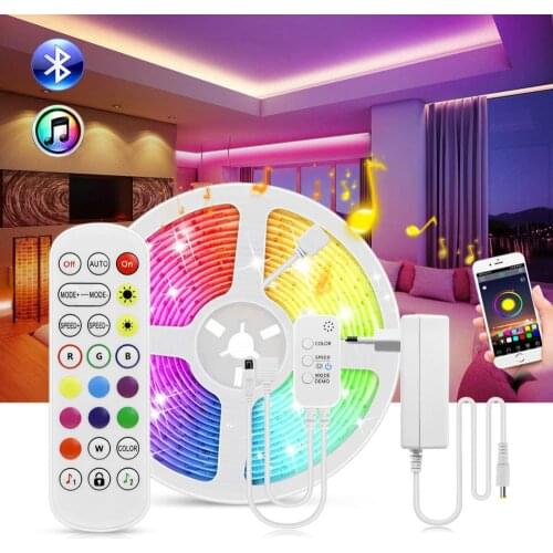 5M 10M 15M/Roll Bluetooth LED Cabinet Light RGB LED Strip light 5050 DC12V Diode Tape For Kitchen wardrobe lighting Decoration