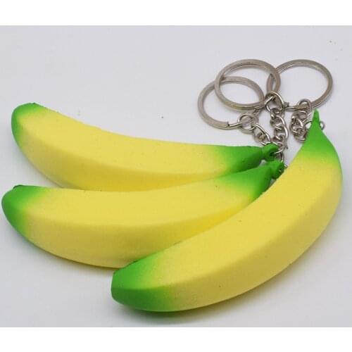 Squishy Antistress Banana Keychain Toys For Children Slow Rising Squichy Toy 2018 Gadgets Stress Relief Entertainment Props