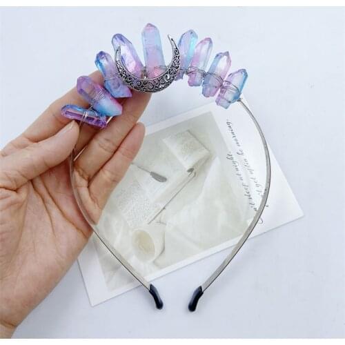 Wiccan Moon Crystal Hair Comb Headband Diy Handmade Accessories Jewelry Birthday Gift