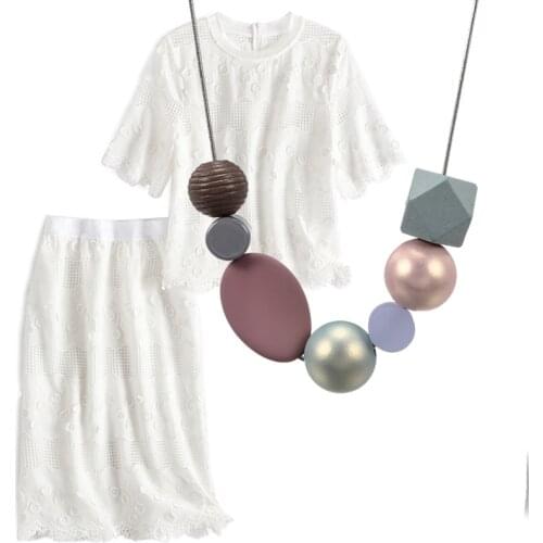 Match-Right geometric wood beads necklace & pendant for women cute romantic necklaces femal fashion jewelry for gift party