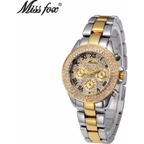 Famous Brand Luxury Women Watches with Crystal Rhinestone Fashion Golden Silver Stainless Ladies Wrist Watch Female Quartz Clock