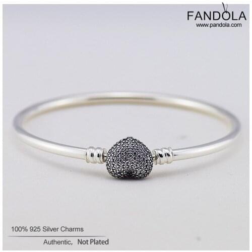FANDOLA Always in My Heart Bracelet femme 925 Sterling Silver Bangles Bracelets for Women Fine Jewelry Pulseira Feminina Bijoux