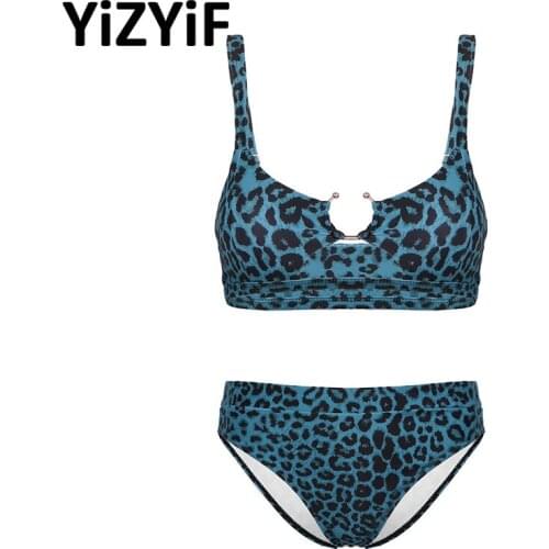 Women Leopard Print Swimwear Sexy Swimsuit Lingerie Set Bikini Bra And Panty Set Bathing Suit Summer Swimming Beach Wear Bikinis