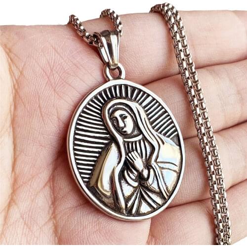 Catholic Saint Virgin Mary Prayer Our Lady Of Guadalupe Pendant Necklace