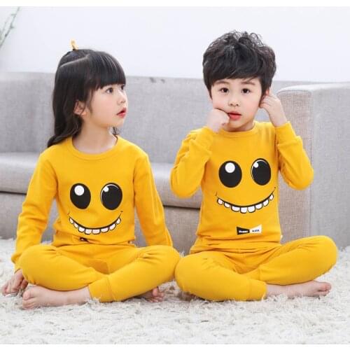 Winter Kids Pajamas Sleepwear Big Boys Girls Pajamas Sets 100-150cm Kids Clothes Nightwear Homewear Toddler Clothes Garcon Suits