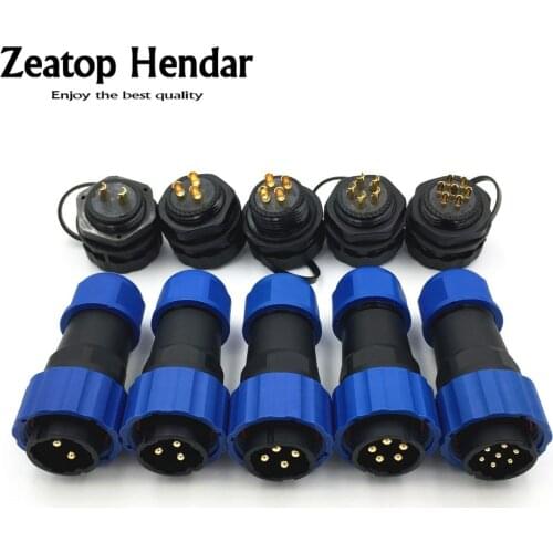 1Set SP20 Waterproof Aviation Connector 2 3 4 5 6 7 9 12 P Pin IP68 20mm Circular Power Cable Male Plug Jack Female Socket