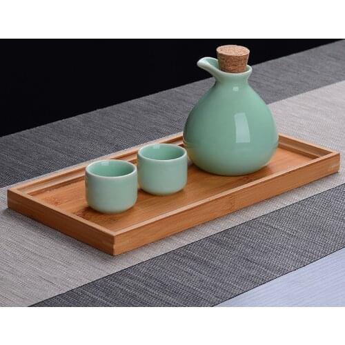 1 Pot of 2 Cups Vintage Ceramic Sake Pot Cups Set Flagon Liquor Cup Spirits Cups Set Japanese Sake Wine Set