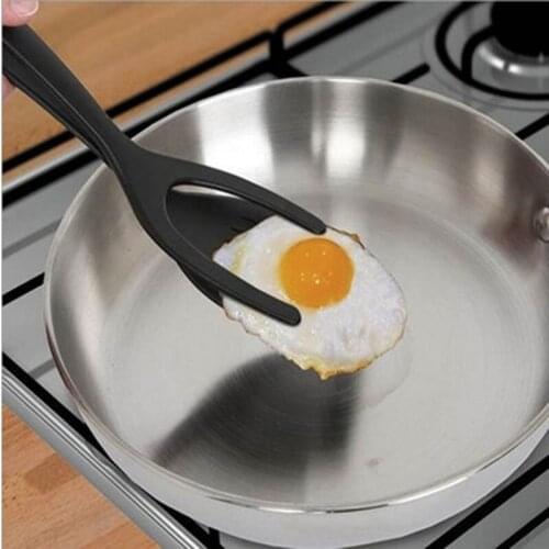 2 In 1 Clip And Flip Tongs Egg Spatula Tongs Kitchen Utility Accessories Tool Clip Pancake Omelet French Toast Omelet Flip Cover