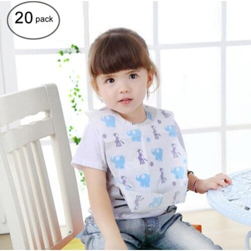 2021 Hot Sale 10 Pcs/Set Lovely Waterproof Non-Woven Fabric Disposable Bibs Eating Saliva Paper Bibs For Babies