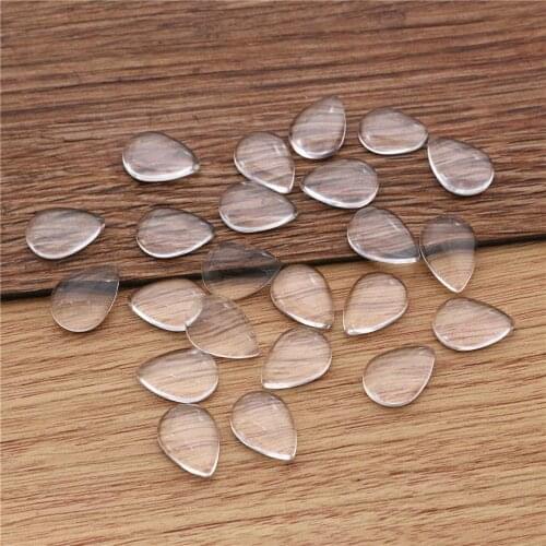 30pcs/lot 10x14mm Drop Flat Back Clear Glass Cabochon, High Quality, Lose Money Promotion!!!(Z3-16)