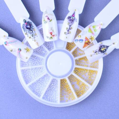 3D Micro Steel Beads Mixed Color Nail Art Decorations Mini Small Caviar DIY Charms Stud Manicure Accessory Nail Tool