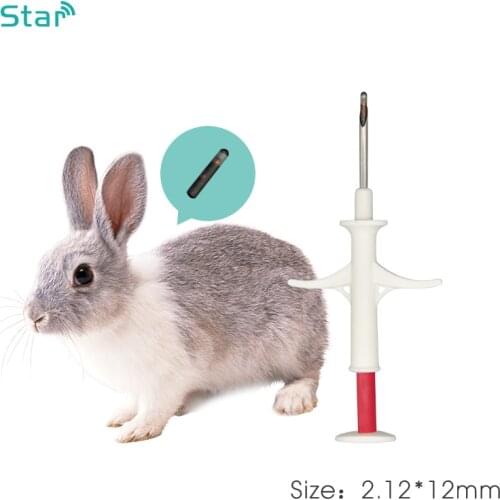 40pc) 2.12*12MM Pet Id Microchip Rfid Injector Pet Chip Iso11784 Fdx-b Animal Rfid Microchip 134.2KHz microchip syringe for dog