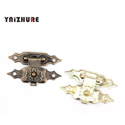 Antique Iron Jewelry Box Padlock Hasp Locked Wooden Wine Gift Box Handbag Buckle Hardware Accessories,30*18mm 10Pcs
