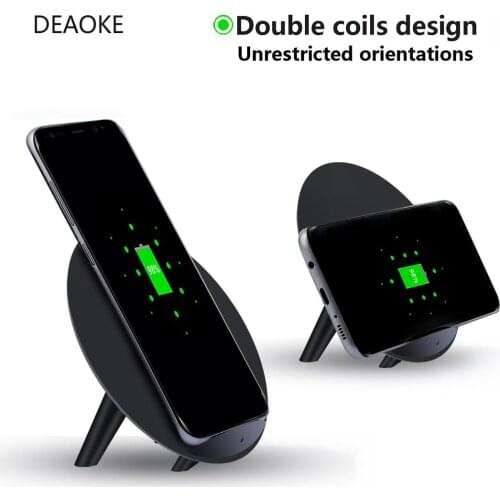 DEAOKE Car Wireless Charger 10W Qi Fast Phone Charger Round Holder for Samsung Galaxy Fold Note 10 9 S10 IPhone XR XS 11 X Max
