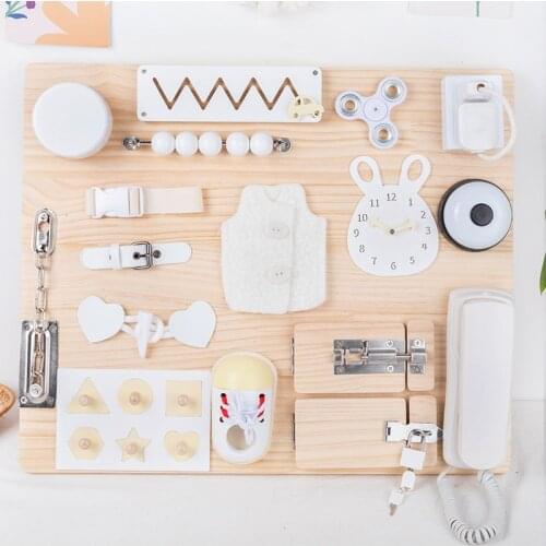 Busy Board House Part Montessori Children DIY Wood Chip Slide Gears Basic Skill Training Parent-Child Game Puzzle Intelligence T