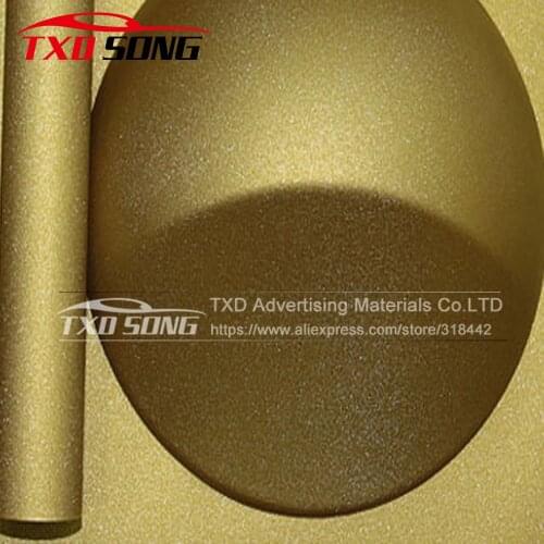 Gold Car Styling Glitter Vinyl Film for car vinyl wrapping Matt Gold Sanding glitter vinyl wrap sticker with 6 Sizes for choices